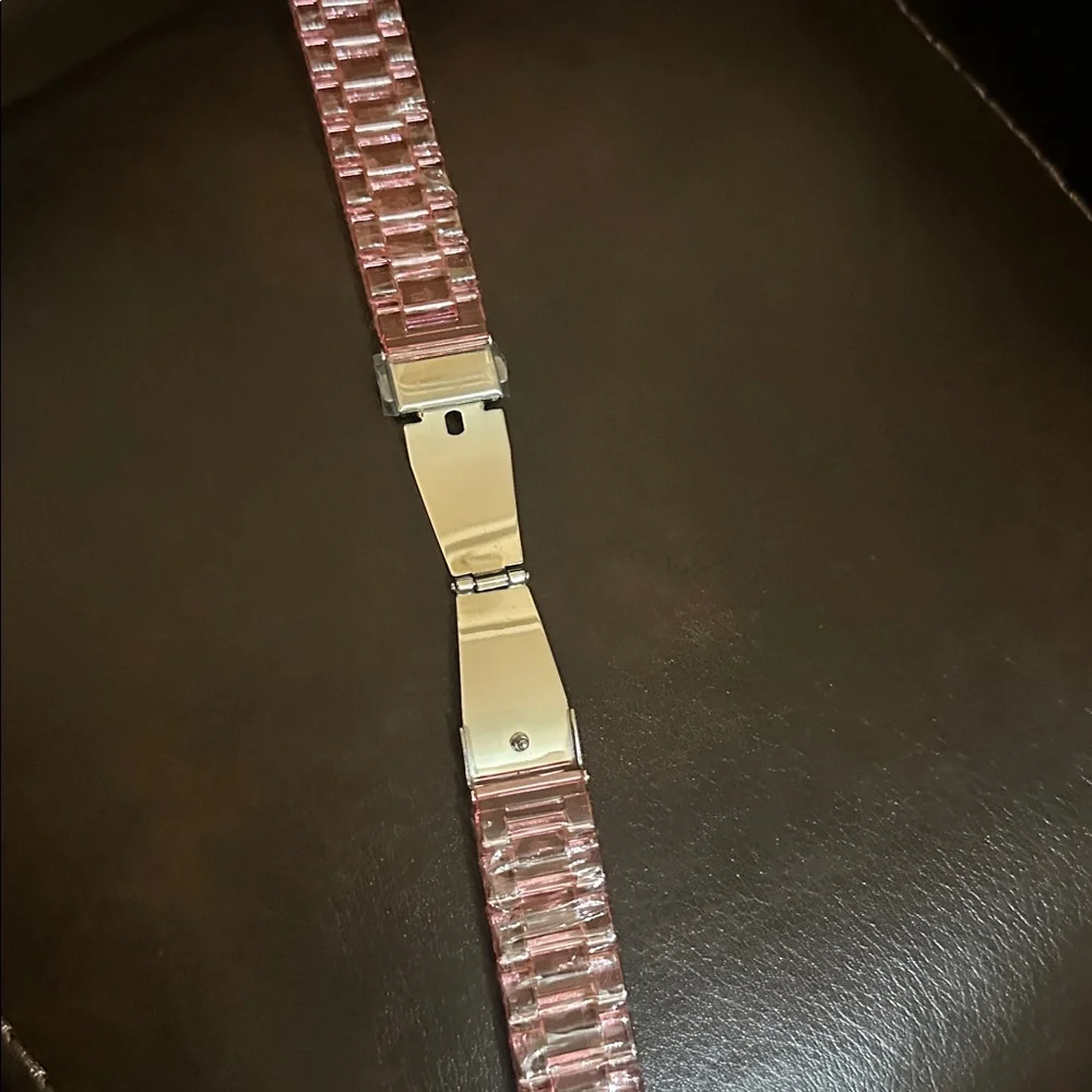 Pink Clear Transparent apple iwatch watch band